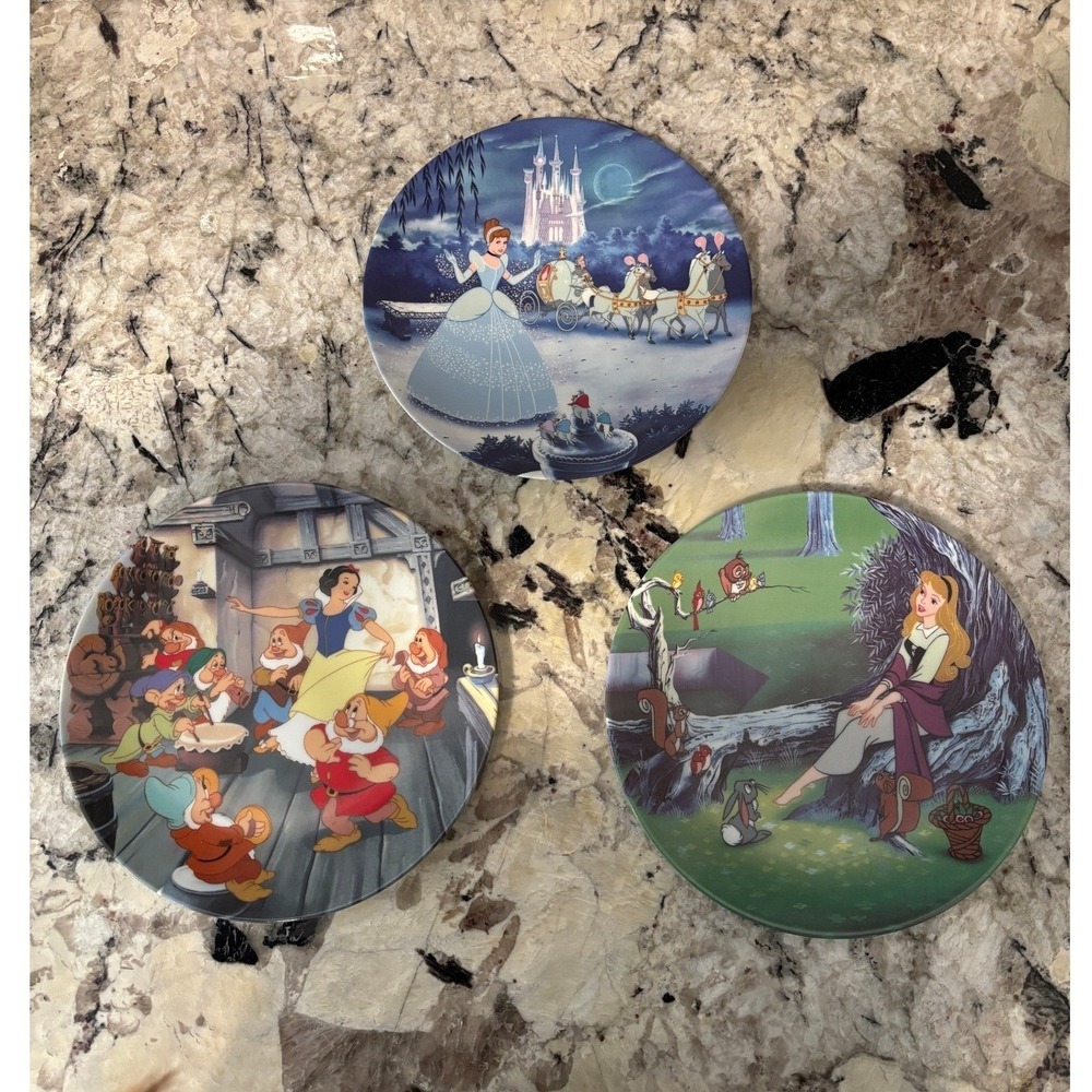 Disney Princess 1st Issue Plate‎ Set - Cinderella, Sleeping Beauty, Snow White